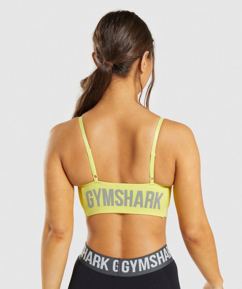 Women's Gymshark Flex Strappy Sports Bra Yellow | CA DA7N68